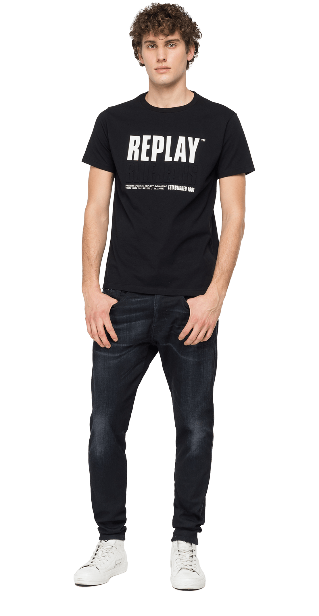 Replay Blue Jeans Established 1981 Print T Shirt