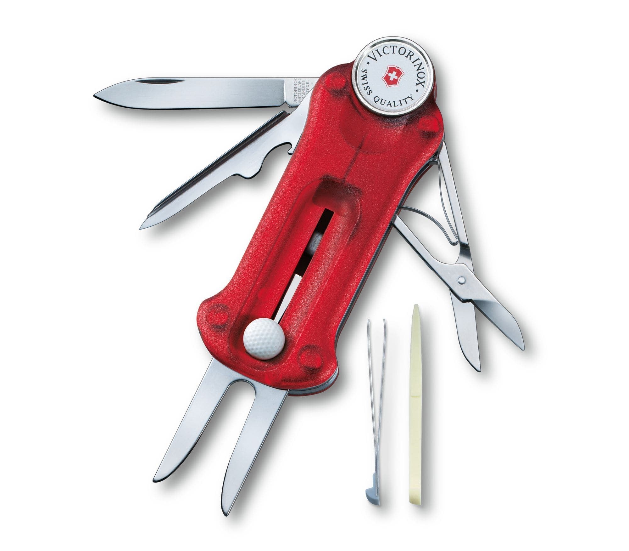 VICTORINOX SWISS ARMY KNIFE GOLF TOOL RED WITH 10 FUNCTIONS - 0.7052.T