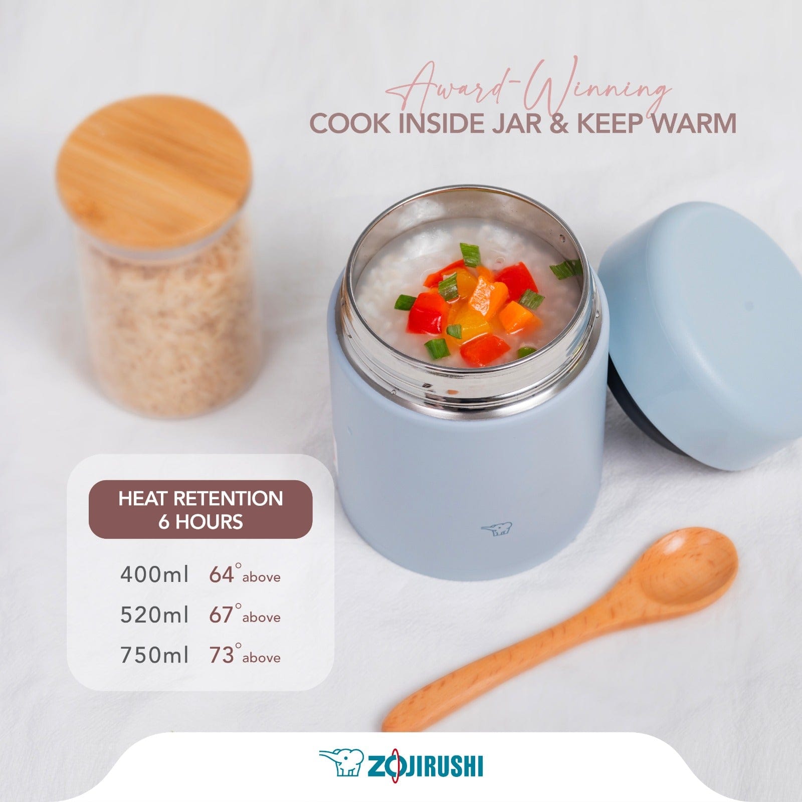 Zojirushi Stainless Steel Food Jar 0.4L- Beige.