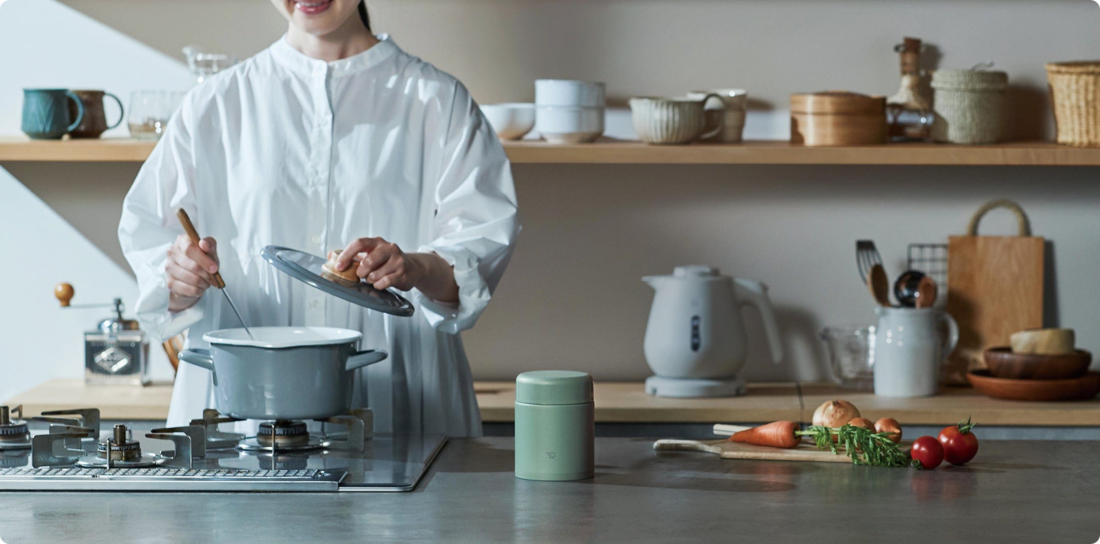 Zojirushi Stainless Steel Food Jar 0.4L- Matte Green.