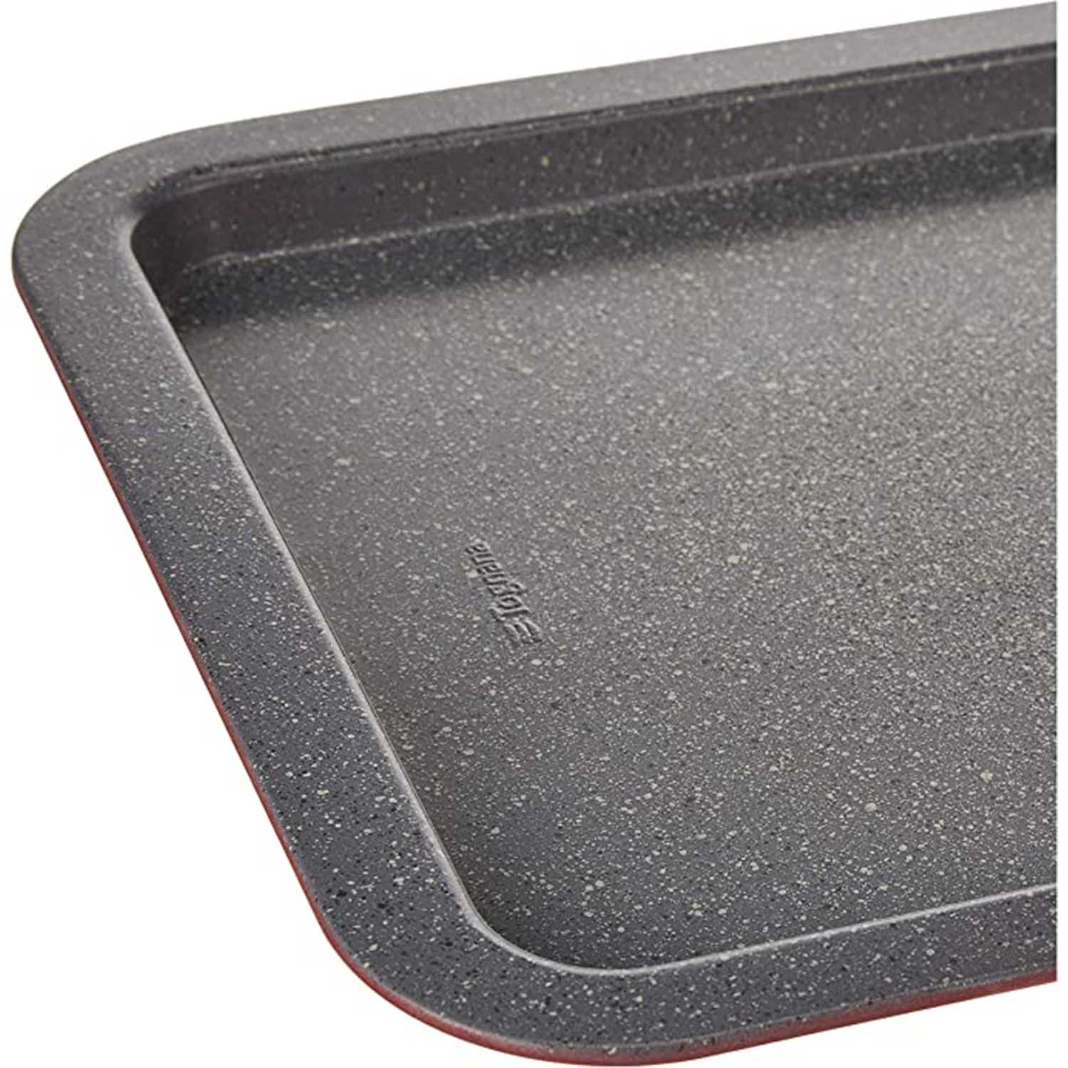 Tognana Porcellane Rectangular Oven Universal Carbon Steel Baking Tray, Oven, Rectangular, Grey, Red, Carbon Steel, Enamel