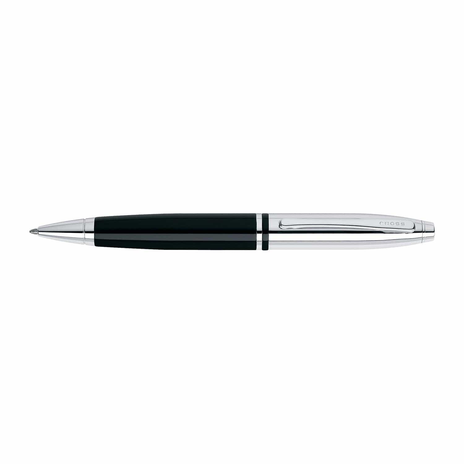 Cross Calais Chrome and Black Lacquer Ballpoint Pen - AT0112-2 - Jashanmal Home