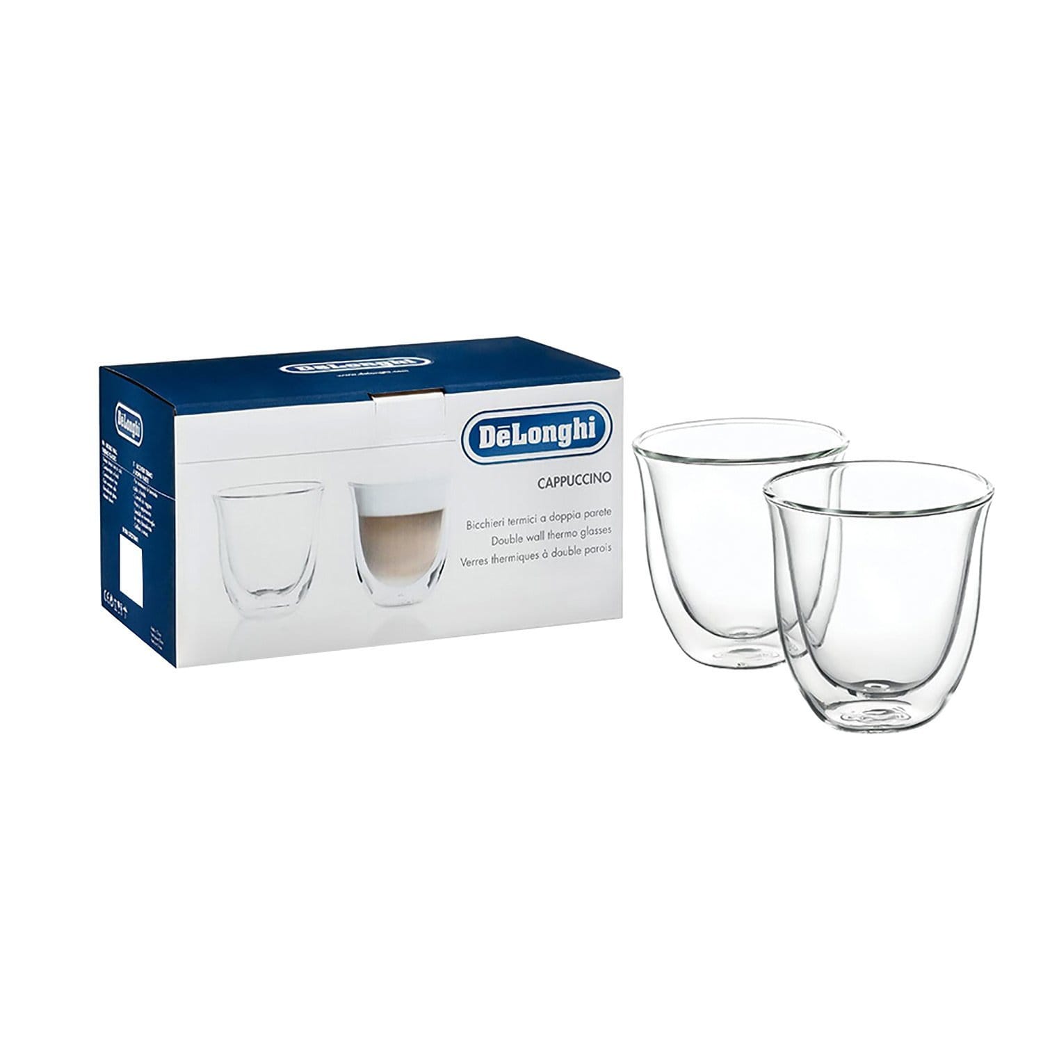 De'Longhi 2 Piece Cappuccino Glasses - Clear - 5513214601 - Jashanmal Home