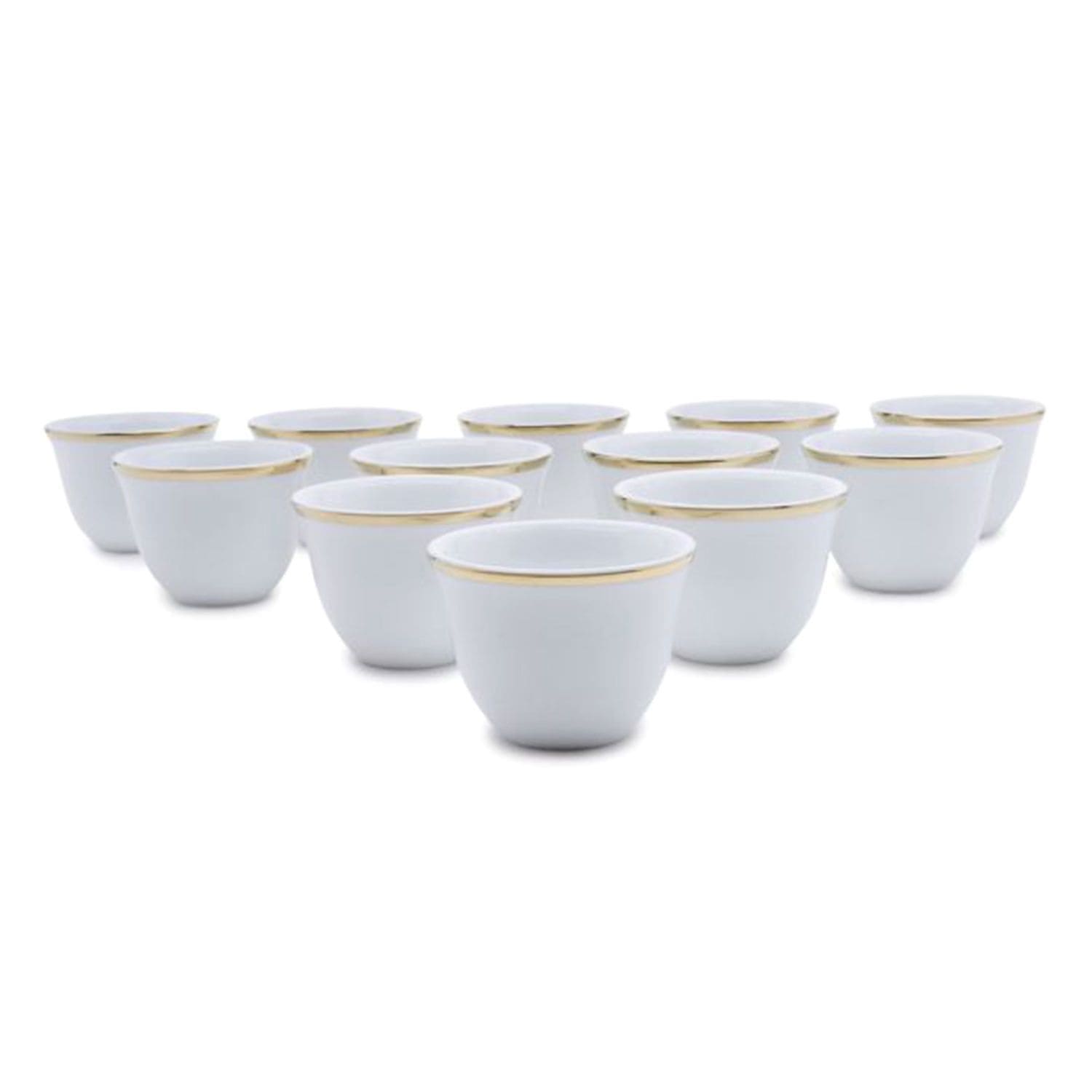 Dankotuwa Line Cawa Cup - White and Gold, Set of 12 - CAW12 - Jashanmal Home