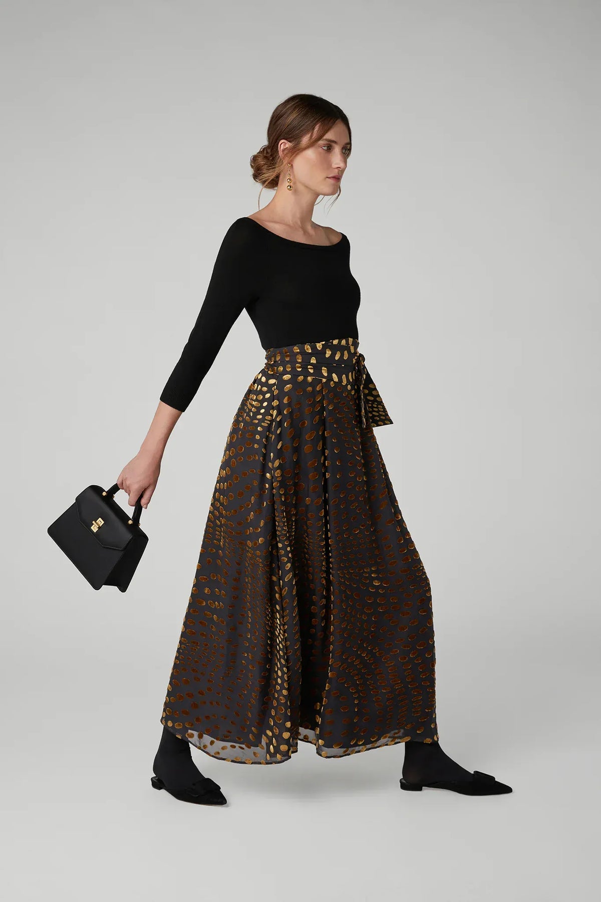 Idalia Velvet Burn Out Maxi Skirt in Berry Floral
