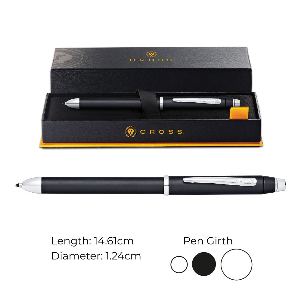 Cross Tech3+™ Satin Black Multifunction Pen AT0090-3