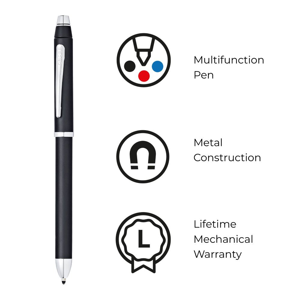 Cross Tech3+™ Satin Black Multifunction Pen AT0090-3 