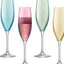 Polka Champagne Flute 225ml Pastel Assorted  x 4