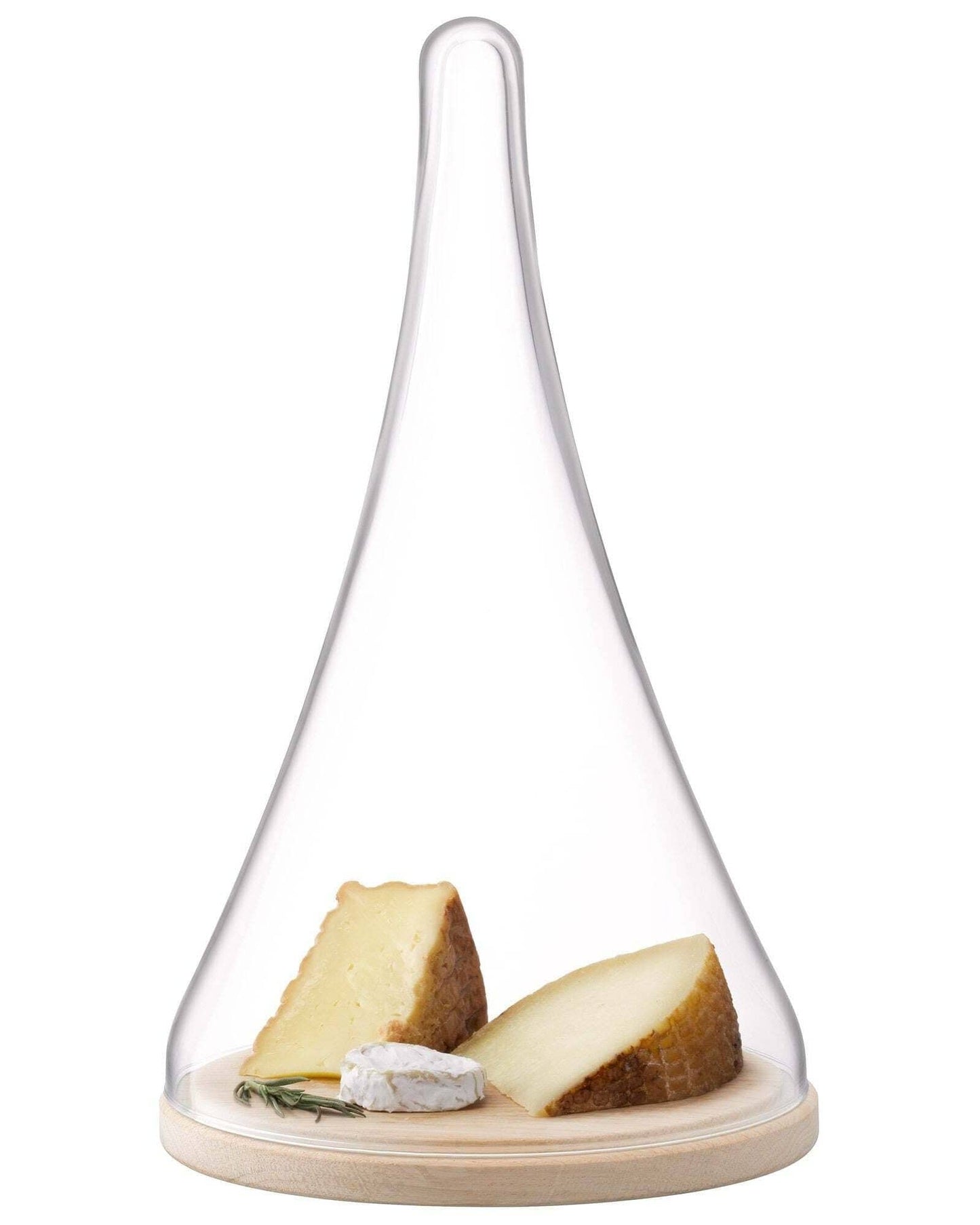 Lsa Cloche Dome & Oak Base Clear