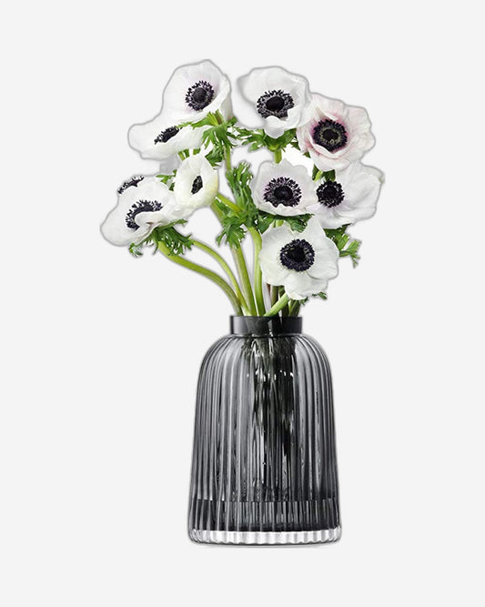 Pleat Vase H20cm Grey