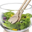 Serve Salad Set & Oak Base 27cm Clear