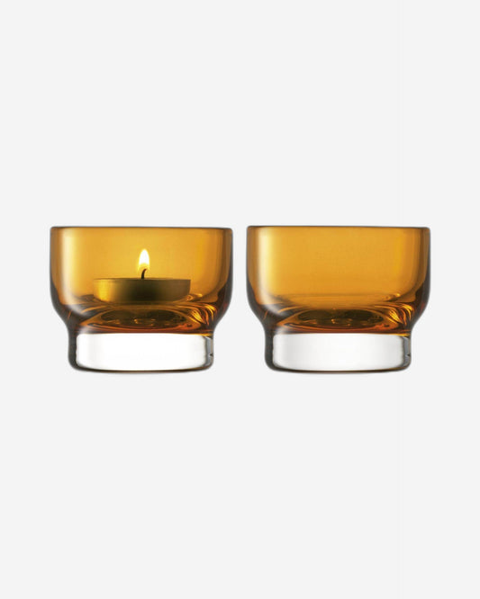 Utility Tealight Holder H6cm Amber x 2