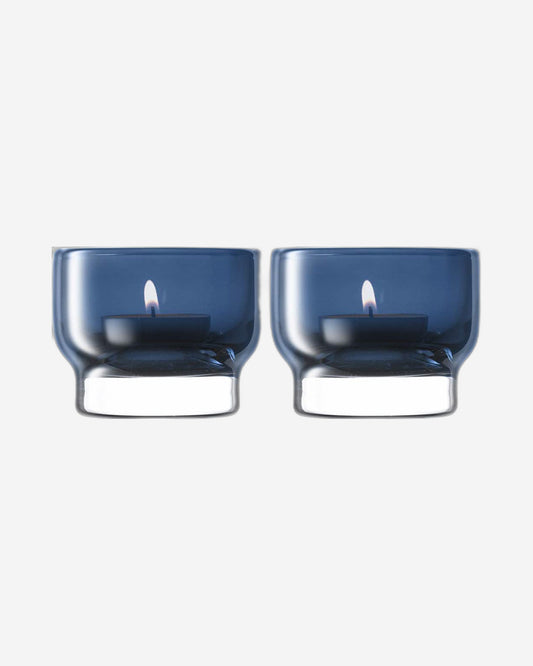 Utility Tealight Holder H6cm Sapphire x 2