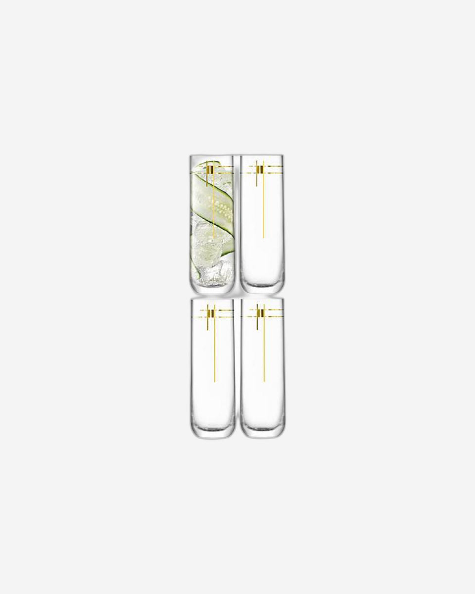 Lsa Century Highball Glass  Gold X 4