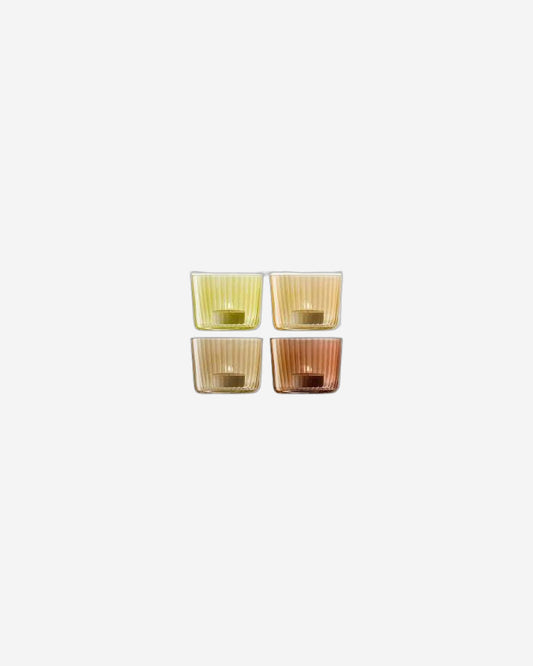 Lsa Gems Tealight Holder Assorted Amber X 4