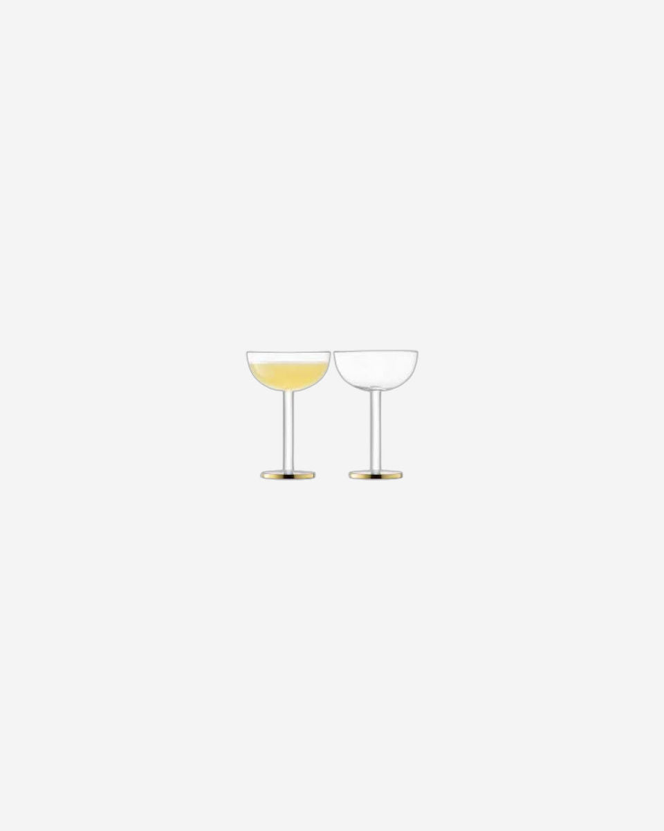 Lsa Luca Coupe Glass Gold X 2