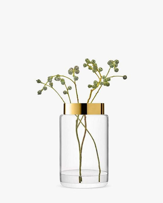 Lsa Aurum Vase/Lantern  Clear/Gold