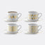 Lsa Chevron Teacup & Saucer Gold Assorted X 4