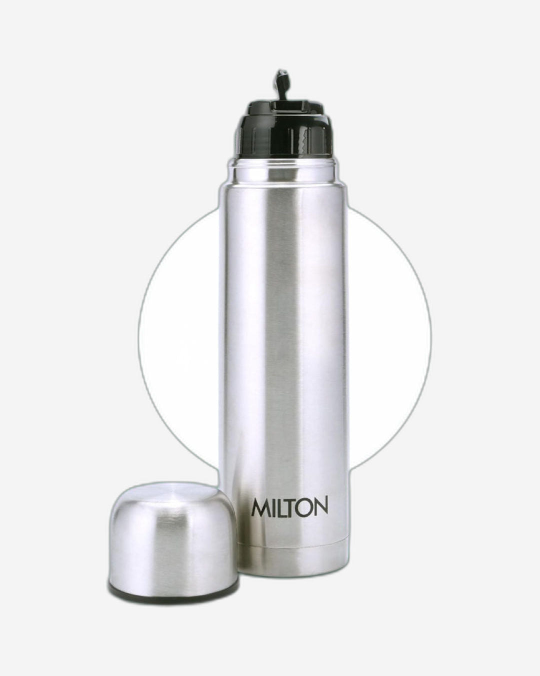Milton Flip Lid 750 Thermosteel 750 Ml Water Bottle, 24 Hr Hot And Cold I Leak Proof Lid With Jacket, Isi Certified I Vacuum Insulated I For Office, Gym, School I Silver
