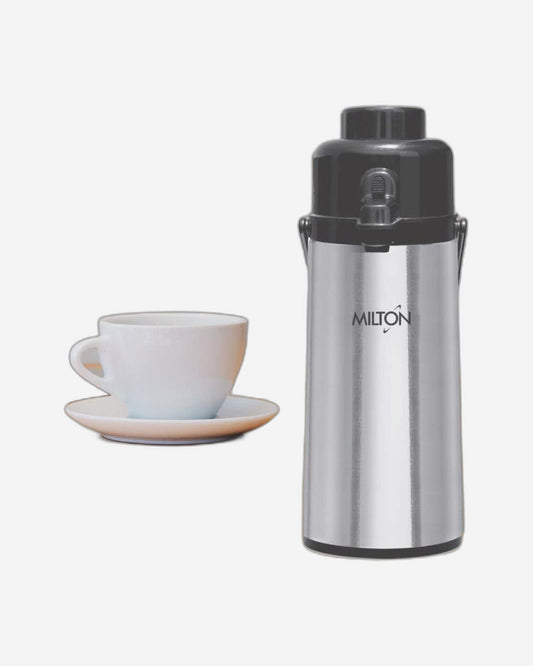 Milton Thermosteel Vaccum Insulated Flask Majesty Dlx 2500 (Steel, 2.41 Litre)