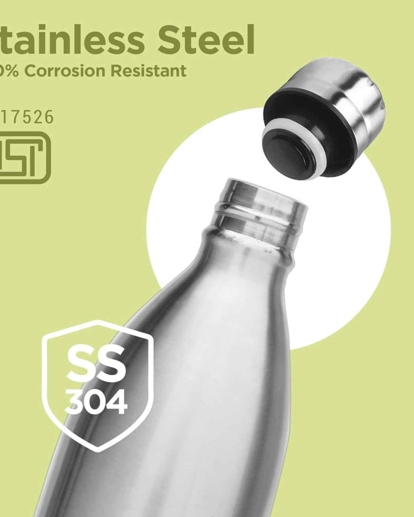 Milton 1500Ml Vacuum Insulated Water Bottle With Jacket, 18/8 Stainless Steel, Keeps Drinks Hot And Cold For 24 Hours, Double-Walled Thermos Flask With Inner Copper Coating - Duo Dlx - Silver