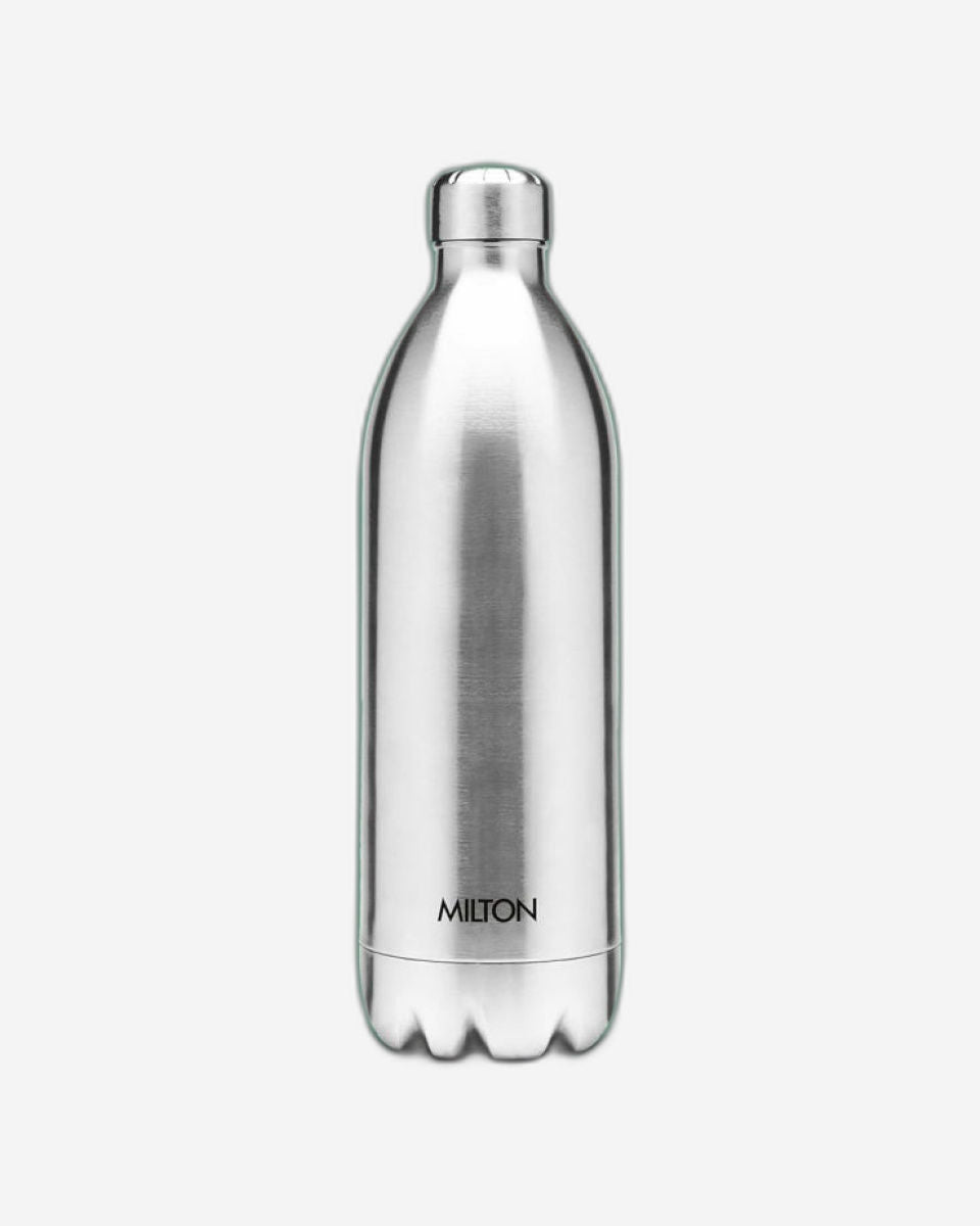 Milton 1500Ml Vacuum Insulated Water Bottle With Jacket, 18/8 Stainless Steel, Keeps Drinks Hot And Cold For 24 Hours, Double-Walled Thermos Flask With Inner Copper Coating - Duo Dlx - Silver