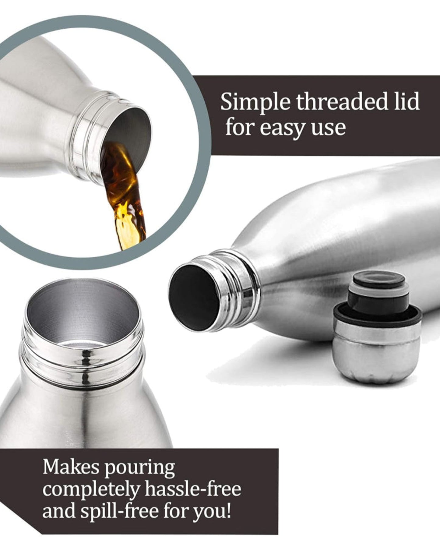 Milton 1800Ml Vacuum Insulated Water Bottle With Jacket, 18/8 Stainless Steel, Keeps Drinks Hot And Cold For 24 Hours, Double-Walled Thermos Flask With Inner Copper Coating - Duo Dlx - Silver