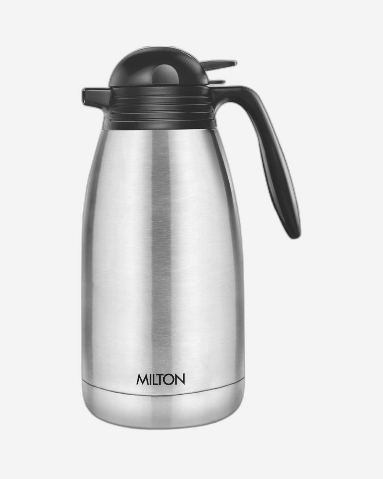 Milton 2000Ml Vacuum Insulated Tea/Coffee Pot With Press Lid, Keeps Drinks Hot And Cold For 24 Hours, 18/8 Stainless Steel Carafe, Double-Walled Flask With Inner Copper Coating - Classic - Silver