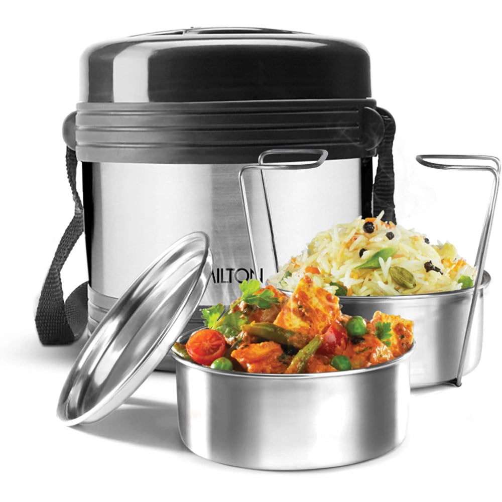 MILTON Legend 2 Thermosteel Tiffin Box, (2 Containers) 260 ml, Silver