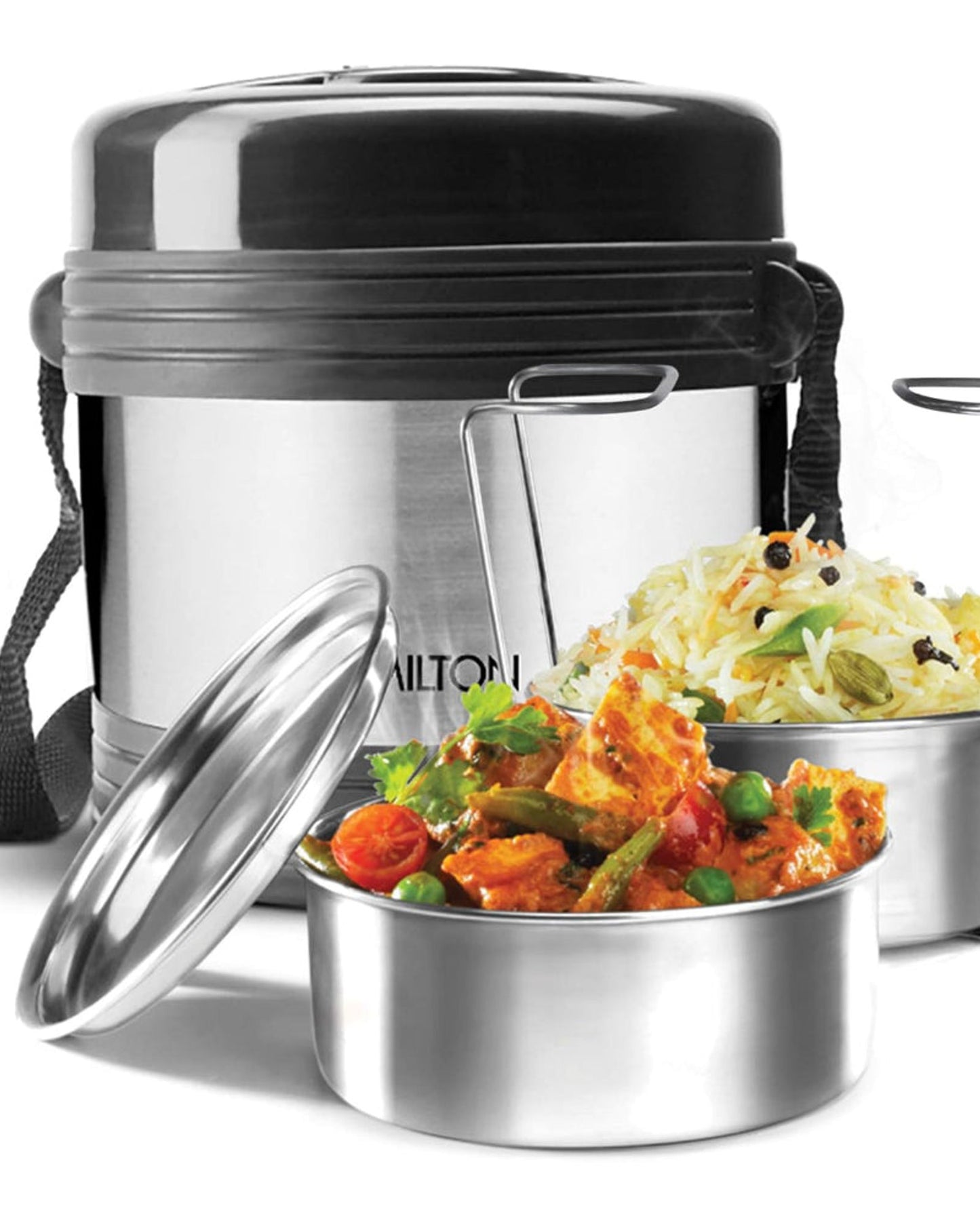 Milton Legend 2 Thermosteel Tiffin Box – 2 Leak-Proof Stainless Steel Containers (260ml Each), Silver – Durable & Insulated Lunch Carrier