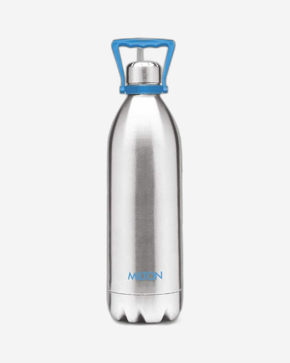 Milton Vacuum Insulated Thermo Steel Duo Dlx 2000 Bottle (1.86L) With Handle | 18/8 Stainless Steel, Keeps Drinks Hot And Cold For 24 Hours, Double-Walled Thermos Flask With Inner Copper Coating