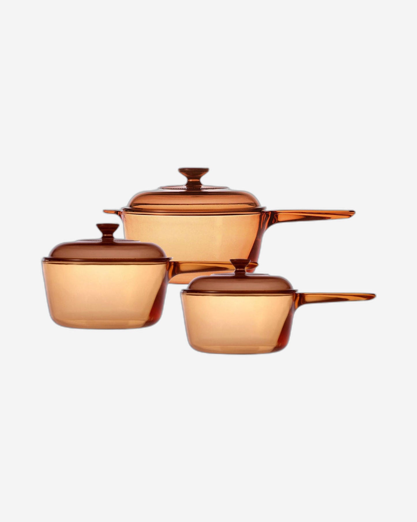 6Pcs Cvd Sauce Pan Set Amber 1X6Pcs(Vs-300 Cl1) Vision (1.0L, 1.5L, 2.5L)