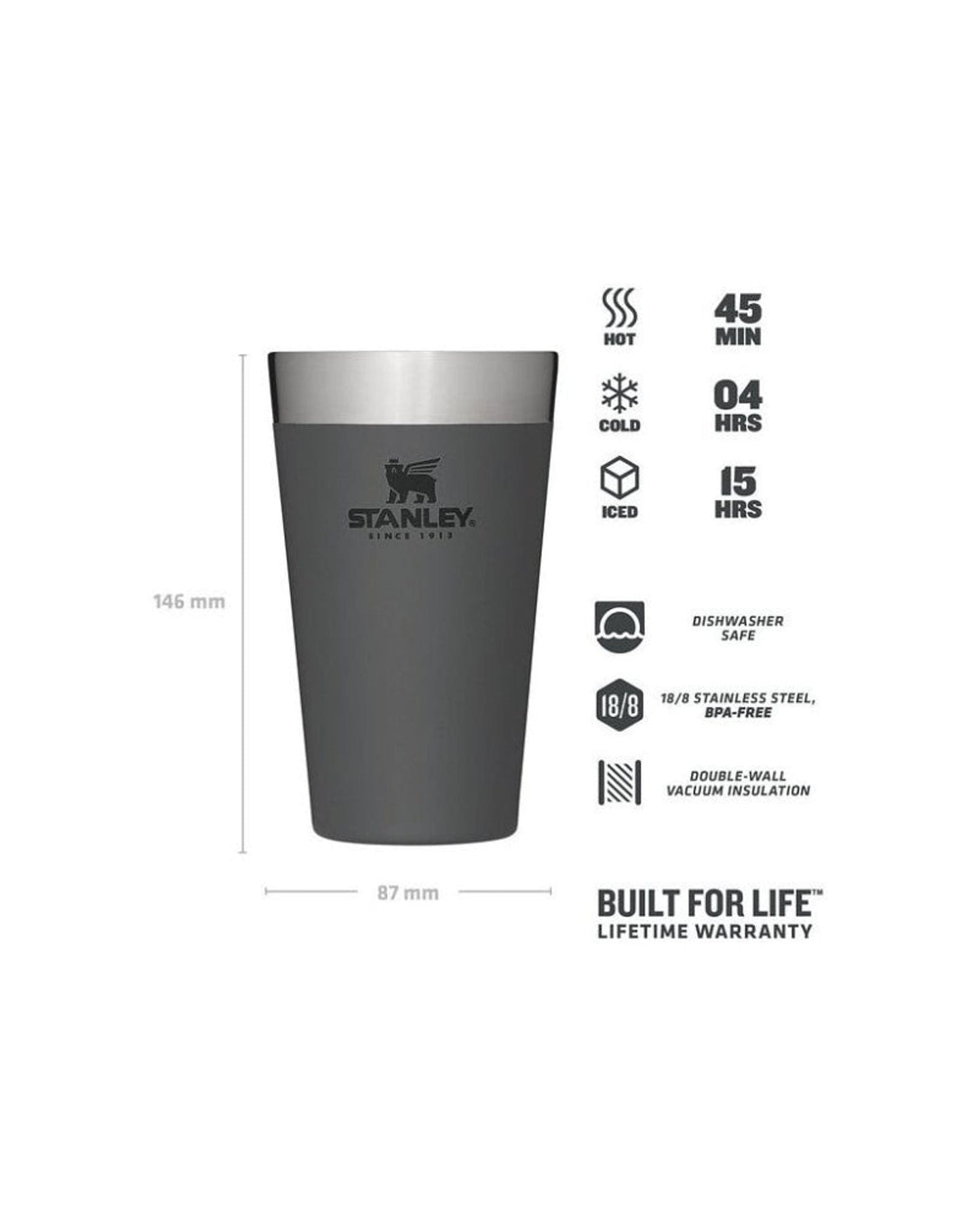 Stanley ADV Vac Pint Charcoal EU