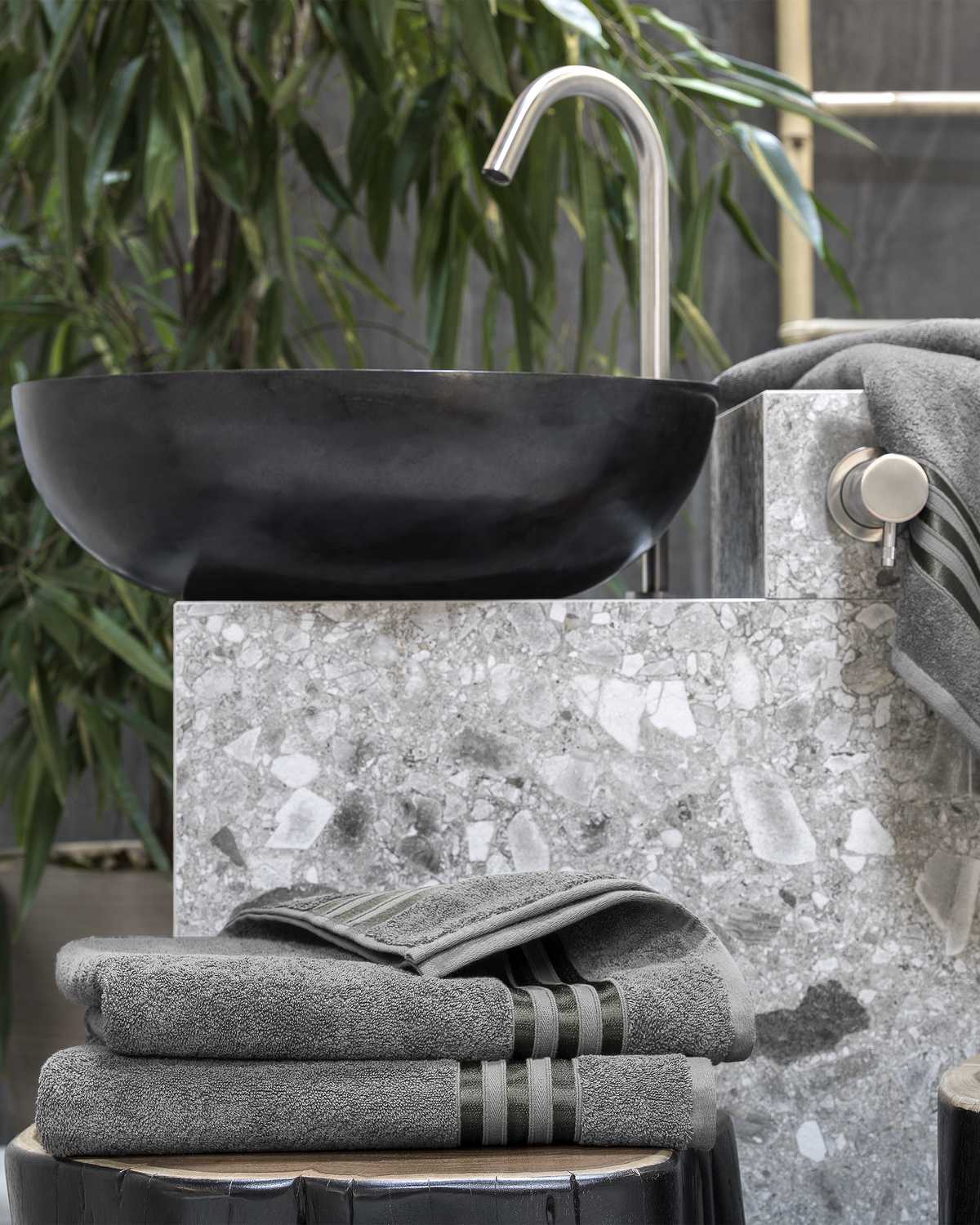 Togas Arcadia Hand Towel in Dark Grey