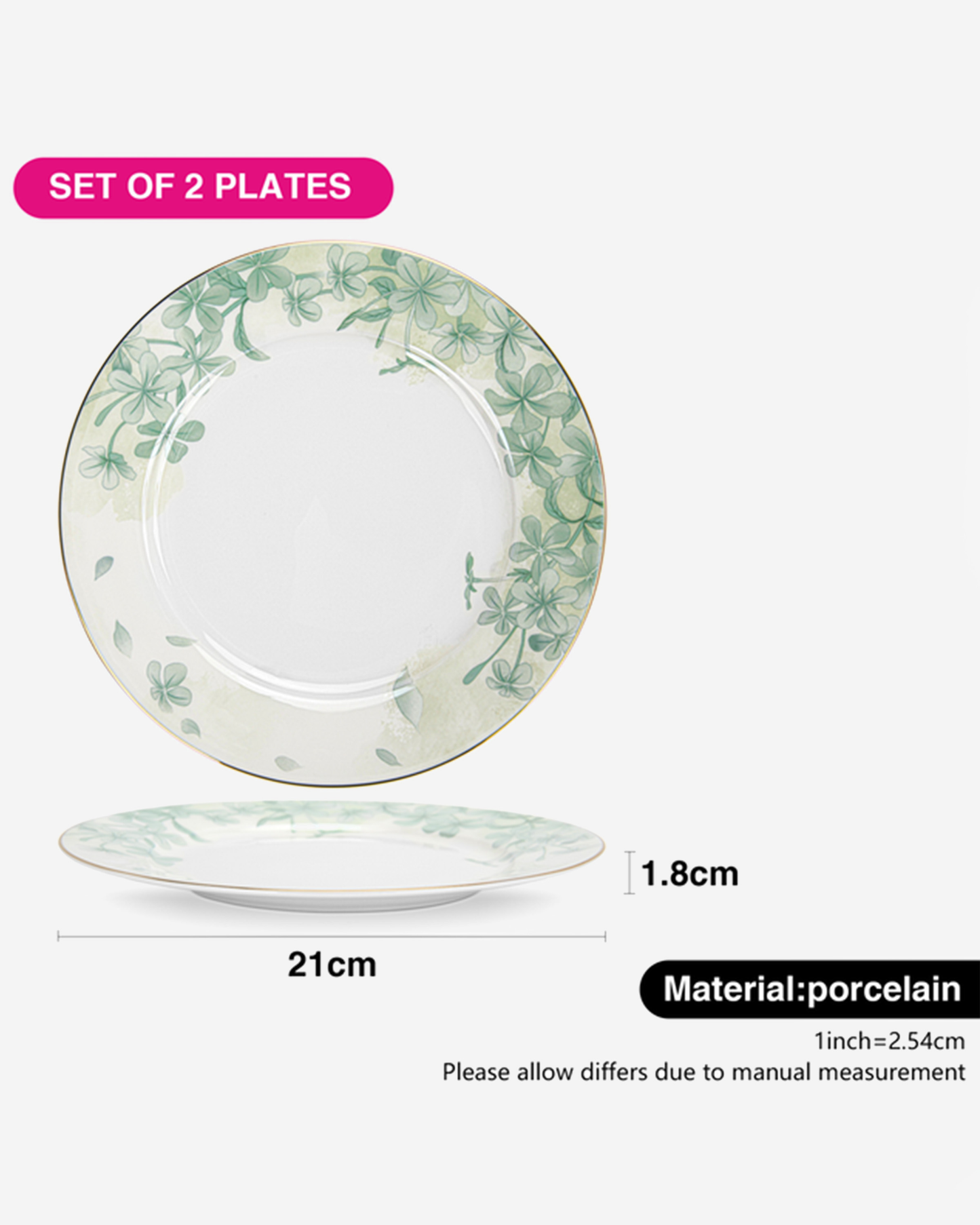 Fissman Fine Bone China Plates Summer Glint 21cm