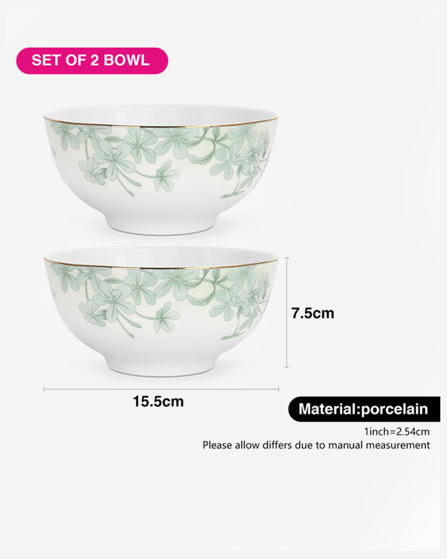 Fissman Fine Bone China Summer Glint Bowls 15.5cm