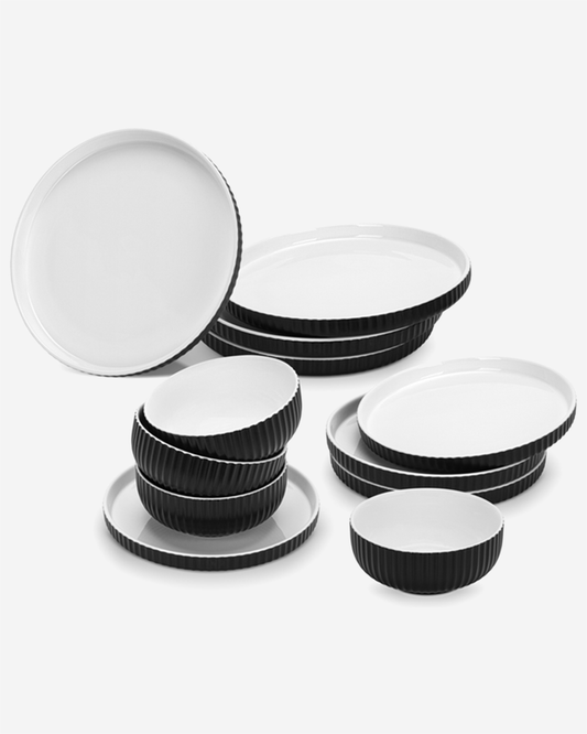 Fissman 12-Piece Tableware Set Onyx (Durable Porcelain)