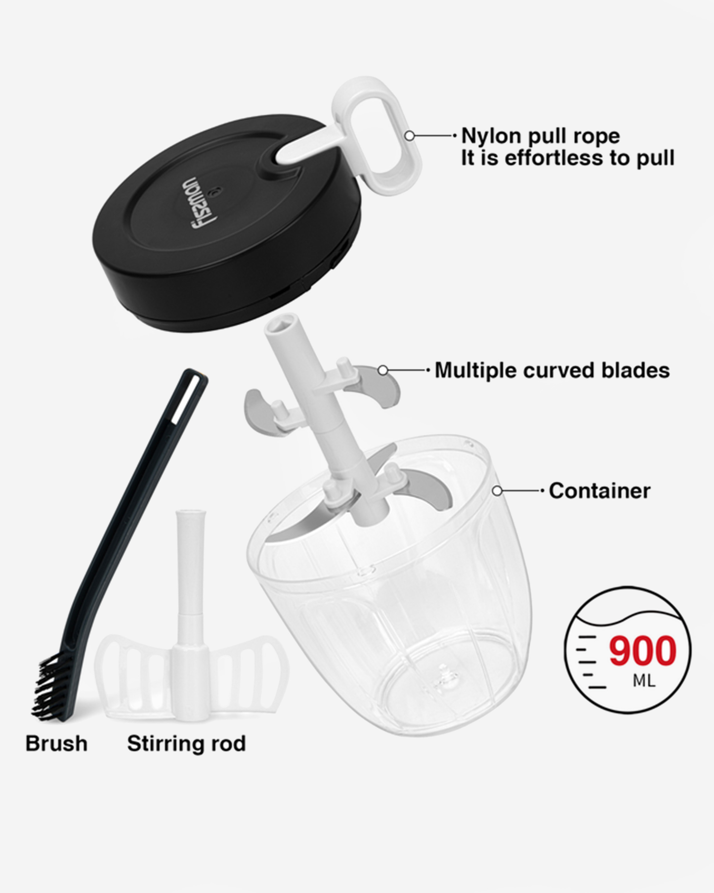 Fissman Chopper With Blender And Brush 900ml