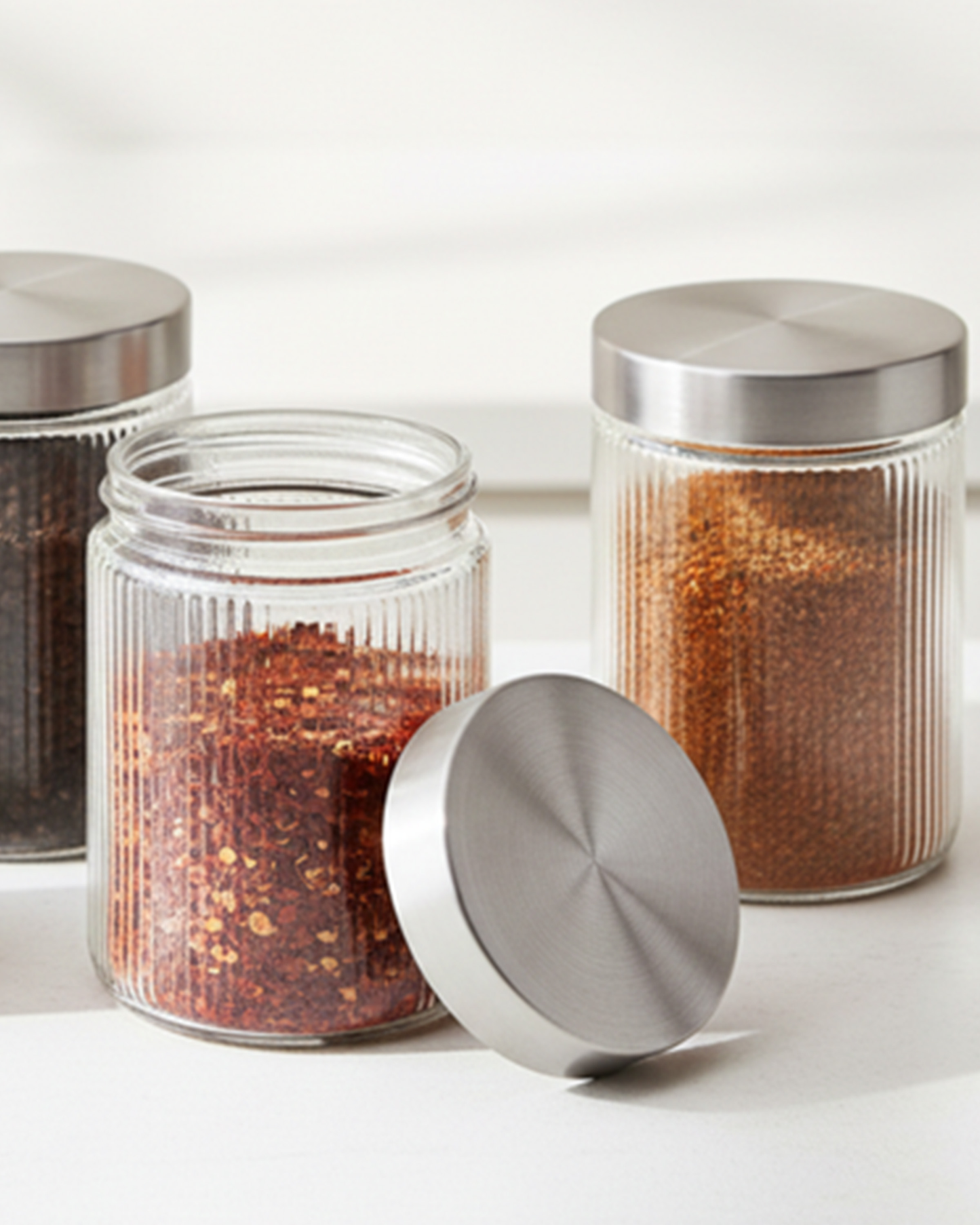 Fissman Glass Food Storage Jars 1300ml 4 Piece