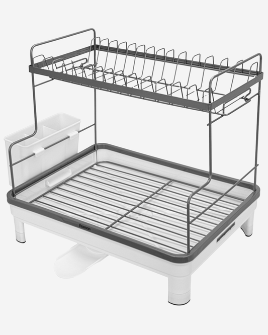 Fissman 2-Tier Dish Drying Rack 48x32x38cm (Stainless Steel, Plastic)