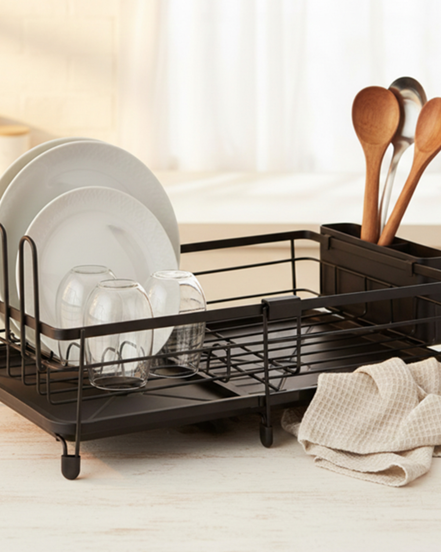 Fissman Stainless Steel & Plastic Extendable Dish Drying Rack 51×31×14cm