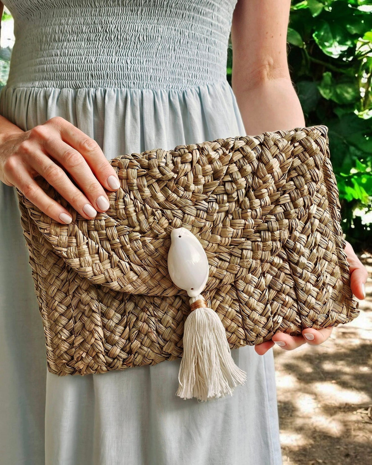 OHSun Moana Egg Shell & Straw Clutch