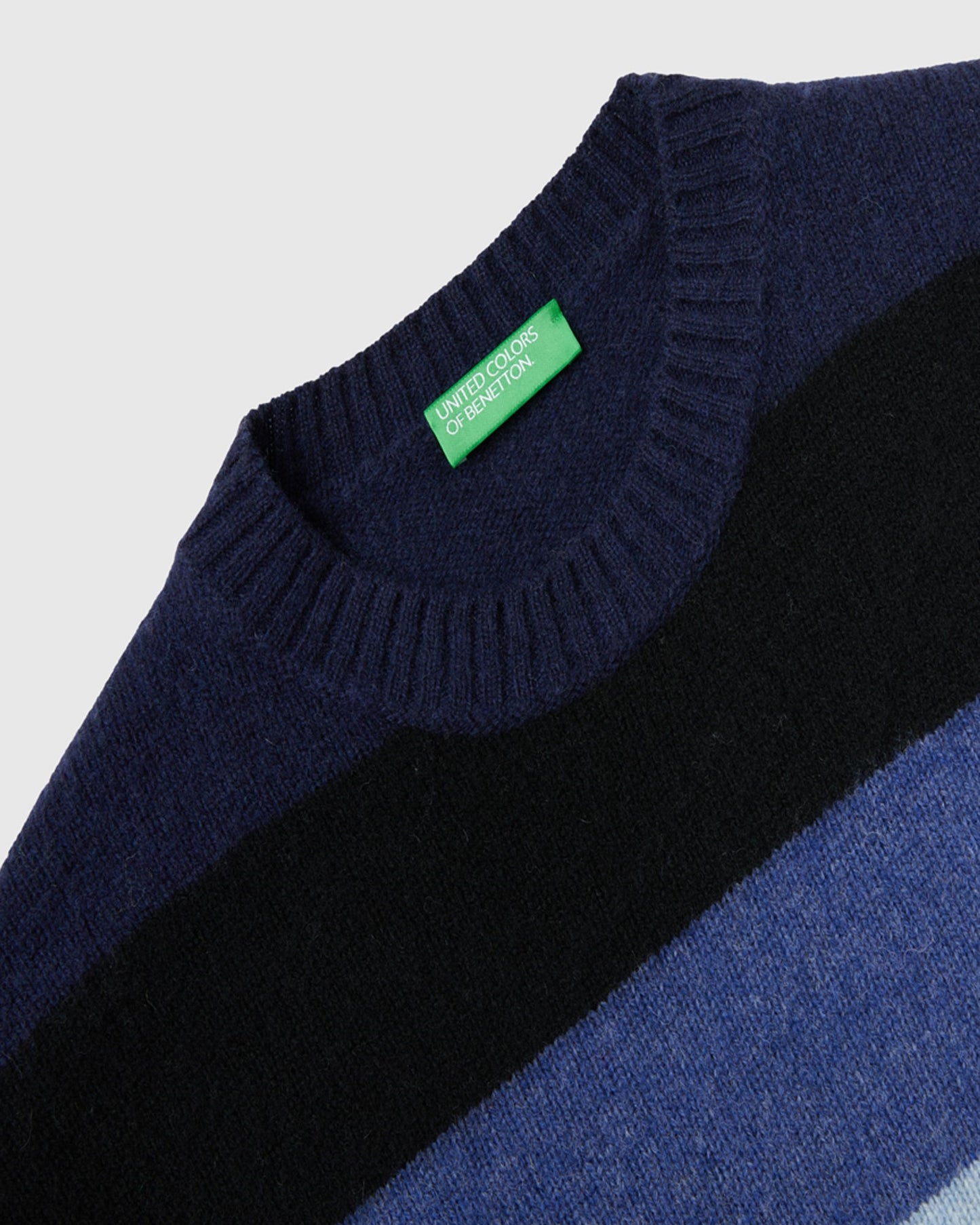 Striped sweater in pure Shetland wool