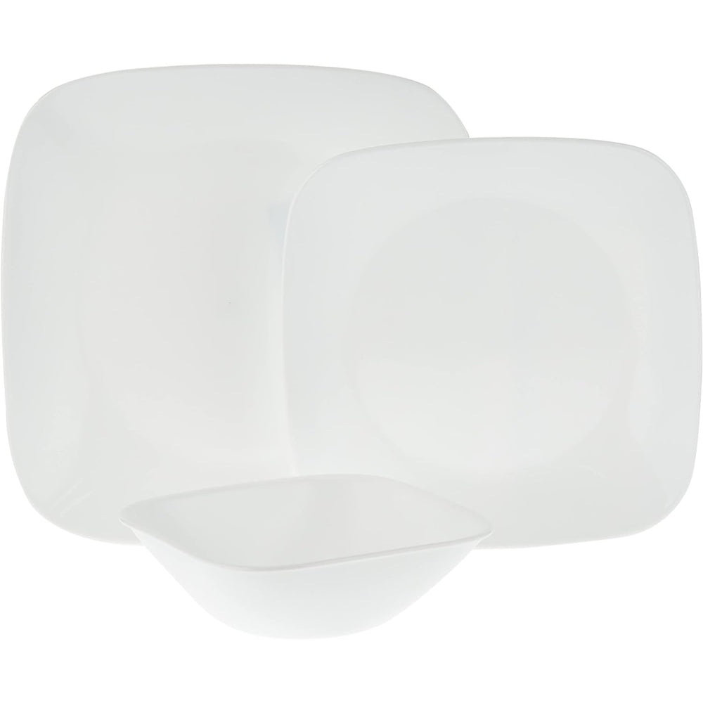Corelle 18 PCS DINNER SET SQ PURE WHITE