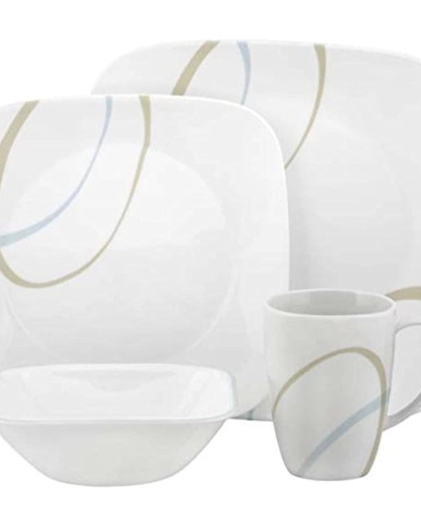 Corelle Dinnerware Set 16Pc Square Sand & Sky