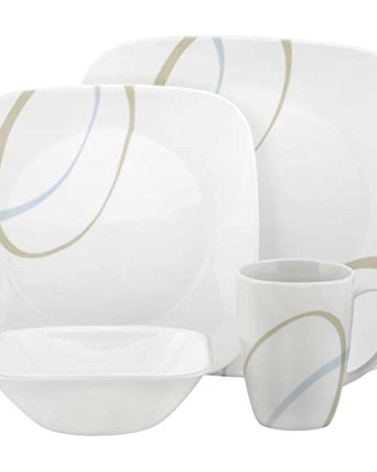 Corelle 16 PCS DINNER SET SQ. SAND & SKY W/MUG