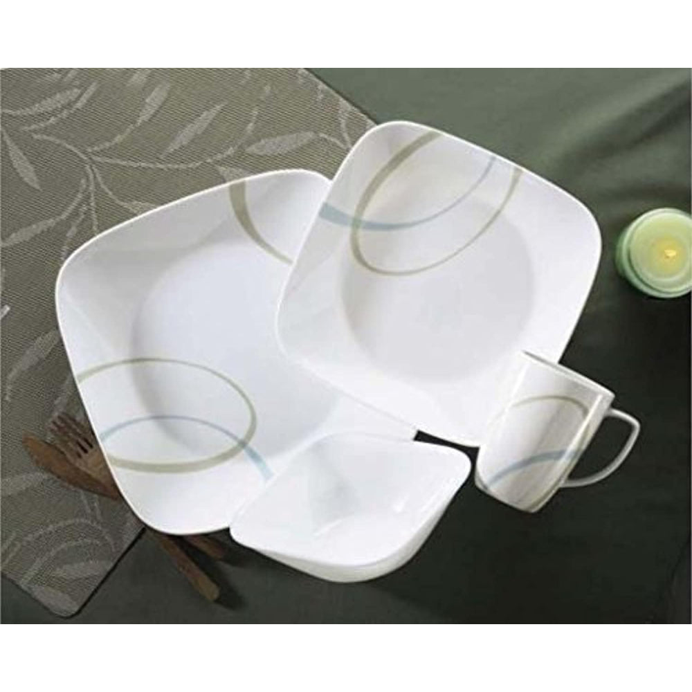 Corelle 16 PCS DINNER SET SQ. SAND & SKY W/MUG