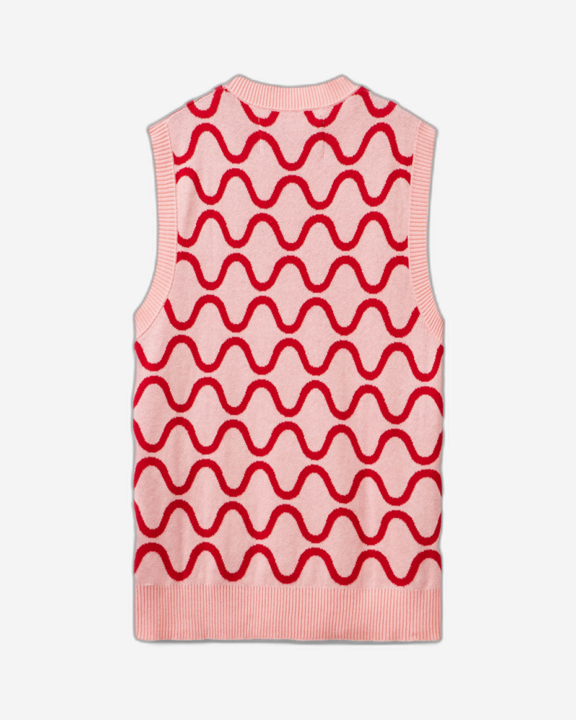 Reversible vest with wavy motif