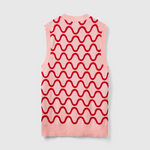Reversible vest with wavy motif