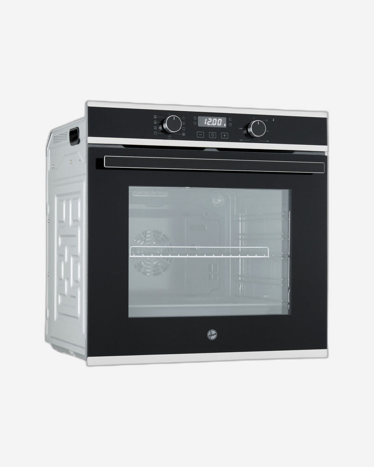 Hoover 60cm Built-in Gas Oven -80L Capacity Electric Oven, 3 Layer tempered glass Door 2900-3450W Power, 50-250℃, 9 Programs, Digital Timer, Convection Fan & Cooling Fab - HEO-T6080-BBI